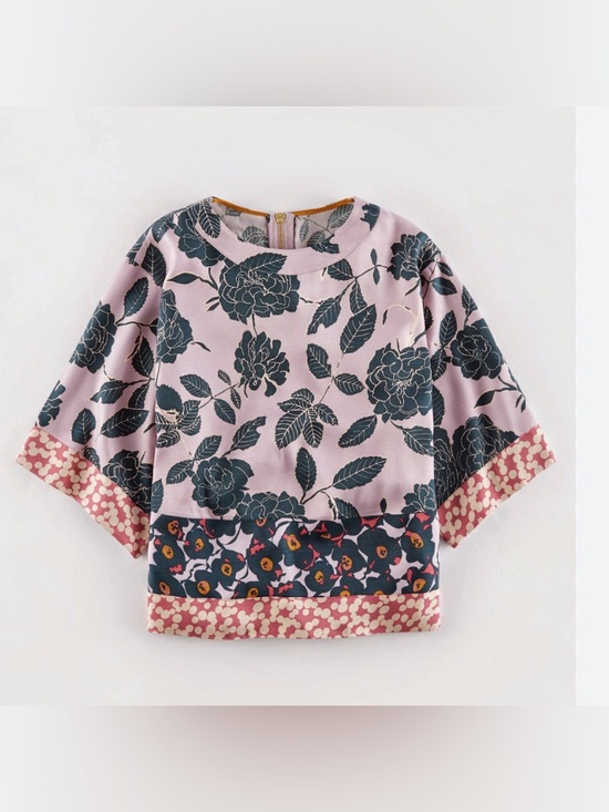 Boden Tops - Boden 2015 Floral 3/4 Dolman Sleeve Blouse Boat Neck Popover Top Blouse Shirt